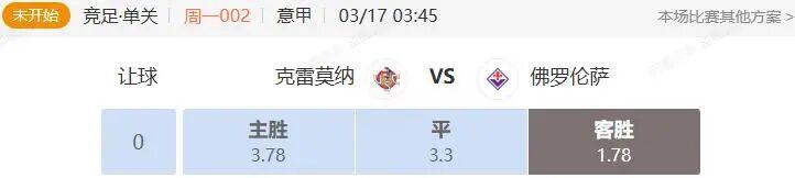 pg试玩-意甲+西甲串关解析 克雷莫纳VS佛罗伦萨 巴列卡诺VS莱万特